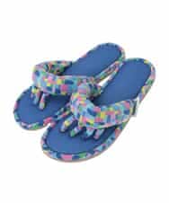 GNFTG05025 Jocomomola(ホコモモラ) 【洗える】幾何プリント5本指スリッパ ライトブルー