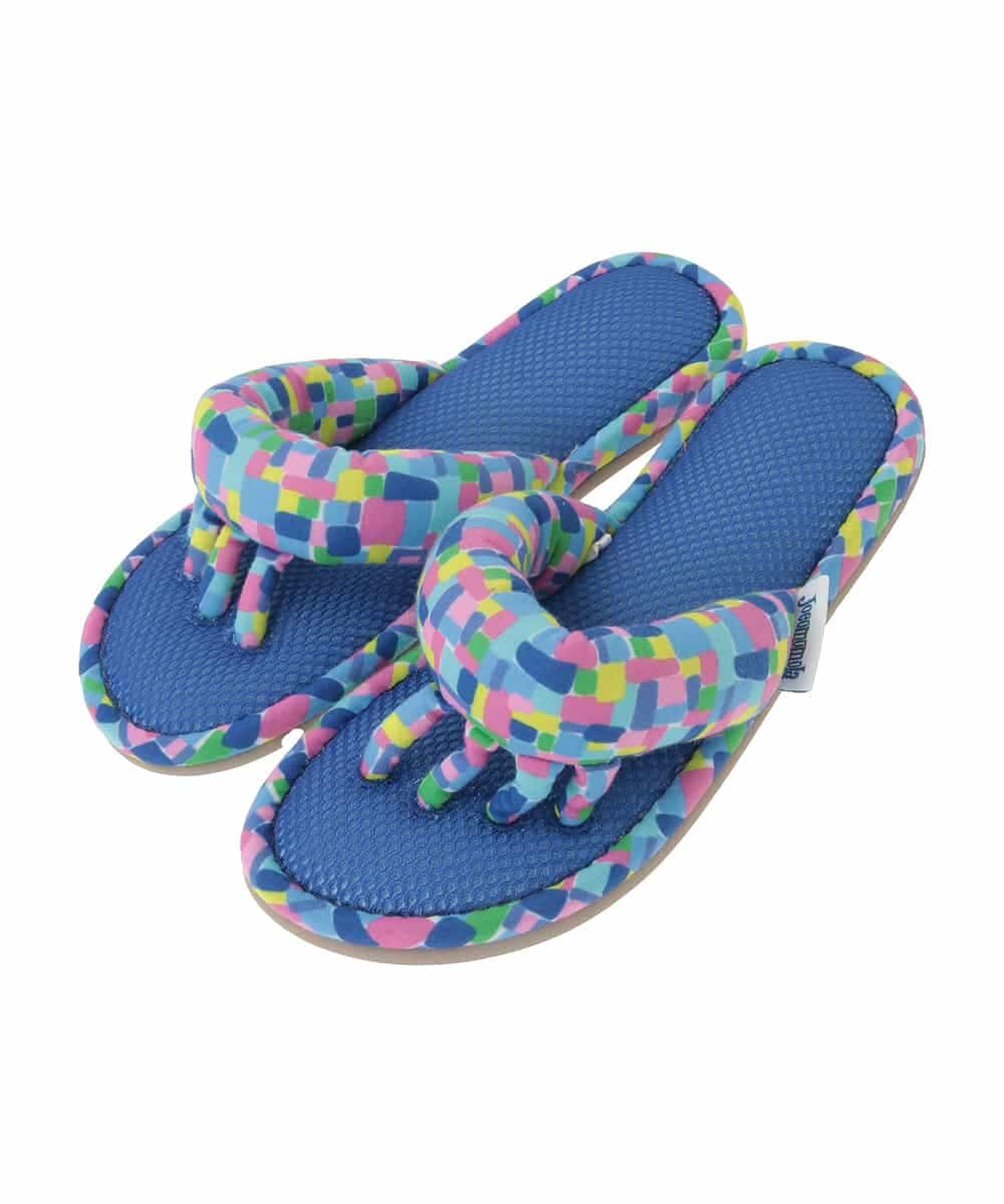 GNFTG05025 Jocomomola(ホコモモラ) 【洗える】幾何プリント5本指スリッパ ライトブルー