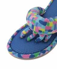 GNFTG05025 Jocomomola(ホコモモラ) 【洗える】幾何プリント5本指スリッパ ライトブルー