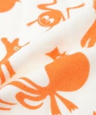 GNJTW30008 Jocomomola(ホコモモラ) アニマルモチーフガーゼパイルハンカチ オレンジ
