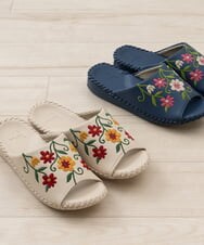 GQ6GD05050 Sybilla(バイヤーズ セレクト) 【Sybilla】フロラシオン スリッパ  ベージュ