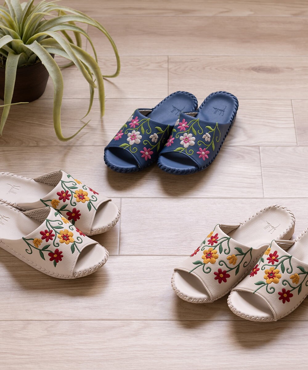 GQ6GD05050 Sybilla(バイヤーズ セレクト) 【Sybilla】フロラシオン スリッパ  ベージュ