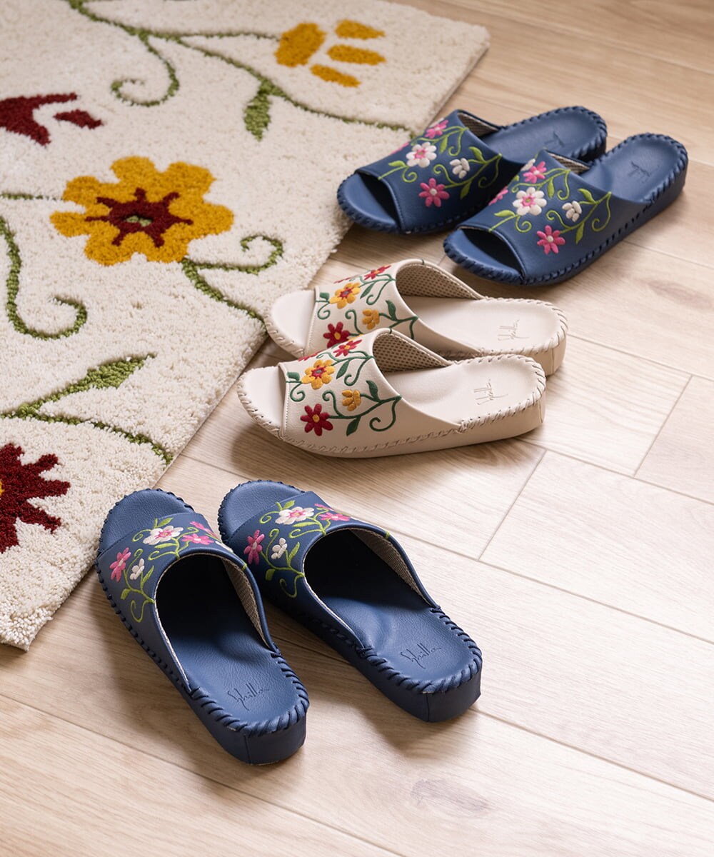 GQ6GD05050 Sybilla(バイヤーズ セレクト) 【Sybilla】フロラシオン スリッパ  ベージュ