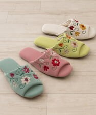 GQ6GD07025 Sybilla(バイヤーズ セレクト) 【Sybilla】 フラワーガーデン2 スリッパ ブルー