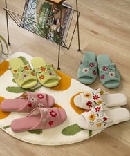 GQ6GD07025 Sybilla(バイヤーズ セレクト) 【Sybilla】 フラワーガーデン2 スリッパ ブルー