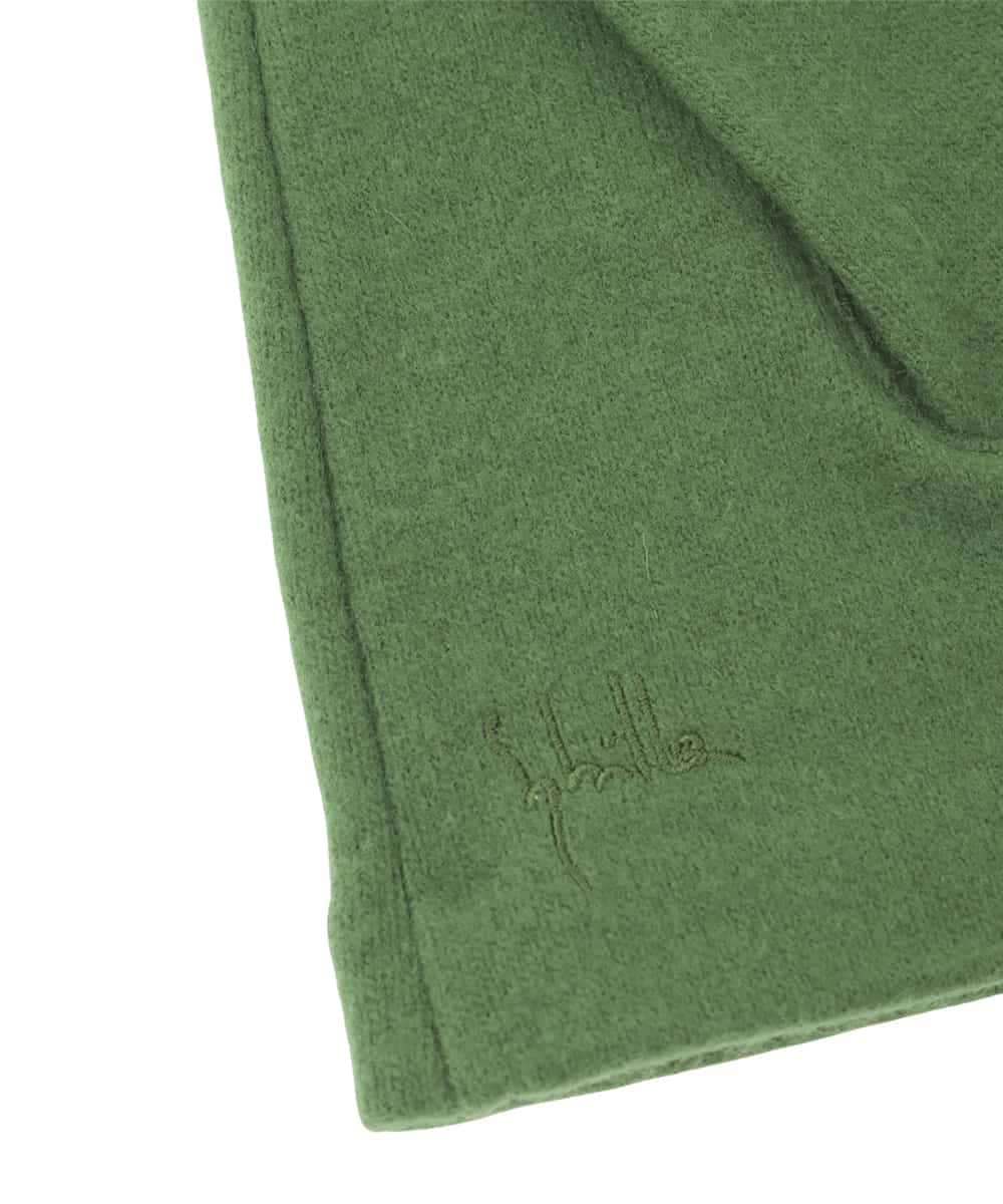 GS2AG02038 Sybilla(シビラ) 【日本製】フラワー刺繍ウールグローブ グリーン