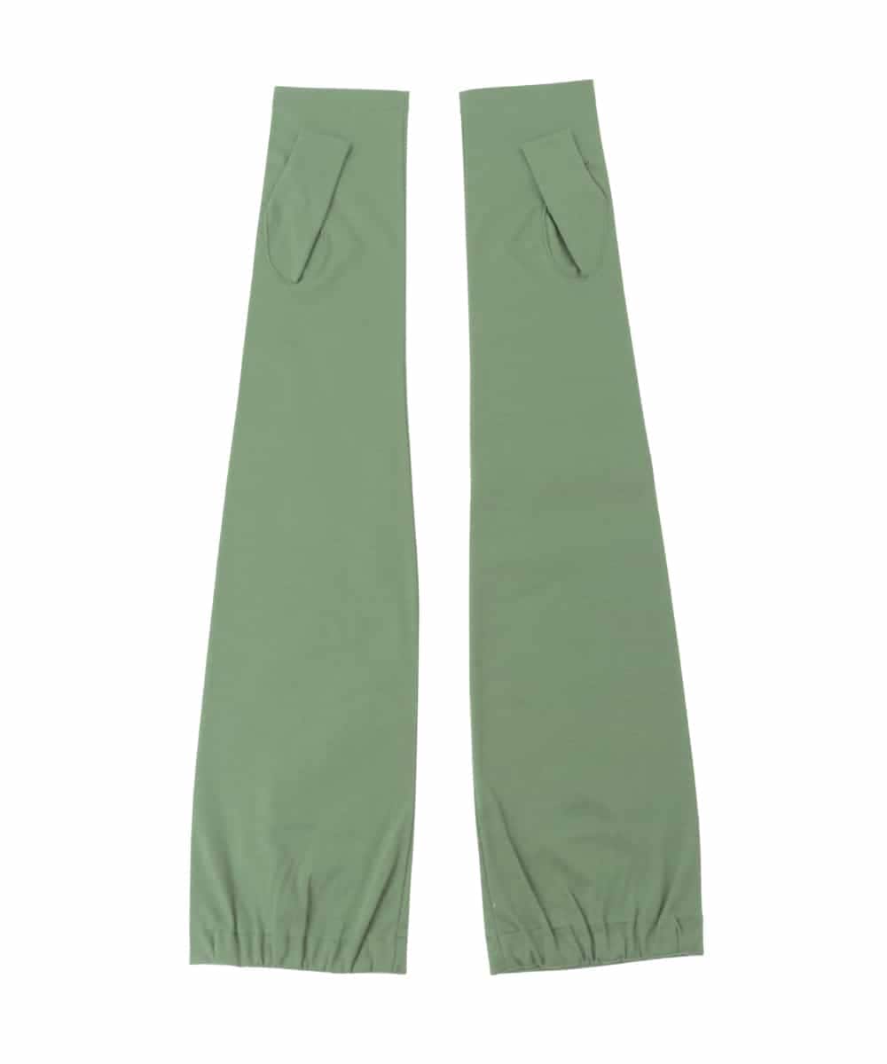 GS2GD01043 Sybilla(シビラ) 【日本製/接触冷感】フラワー刺繍UVアームカバー グリーン