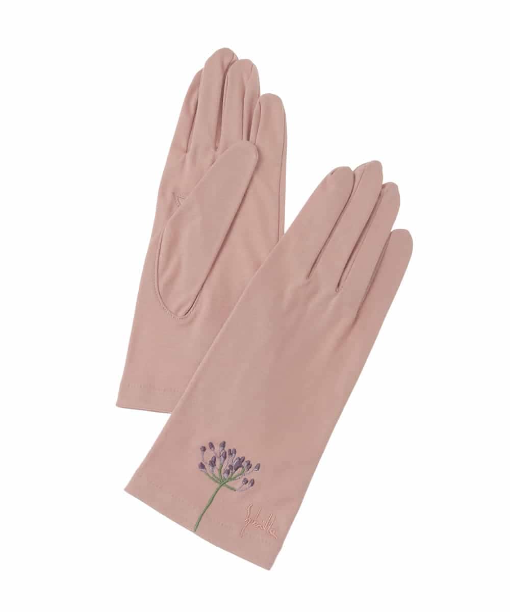 GS2GD02035 Sybilla(シビラ) 【日本製/接触冷感】フラワー刺繍UV手袋 ピンク