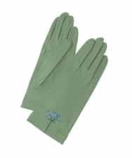 GS2GD02035 Sybilla(シビラ) 【日本製/接触冷感】フラワー刺繍UV手袋 グリーン