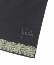 GS2GD03035 Sybilla(シビラ) 【日本製/接触冷感】モチーフ刺繍UVフィンガーレス手袋 ブラック