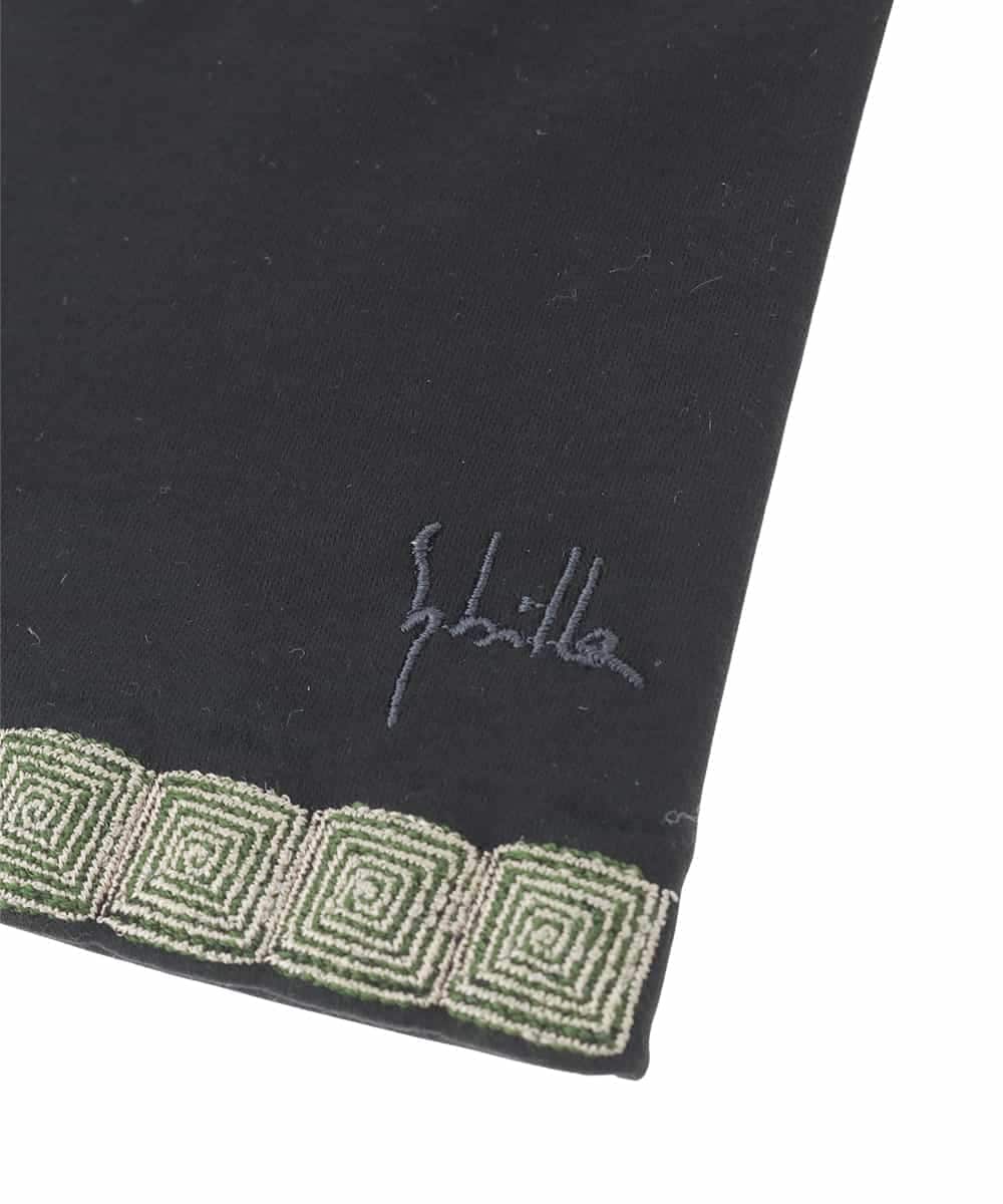 GS2GD03035 Sybilla(シビラ) 【日本製/接触冷感】モチーフ刺繍UVフィンガーレス手袋 ブラック