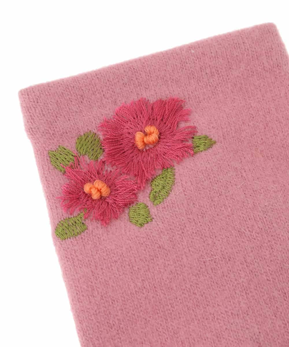 GS9AS02033 Sybilla(シビラ) 【日本製】フィンガーレスフラワー刺繍グローブ ピンク