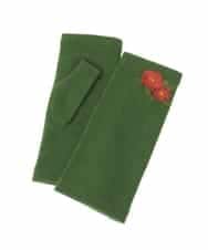 GS9AS02033 Sybilla(シビラ) 【日本製】フィンガーレスフラワー刺繍グローブ グリーン