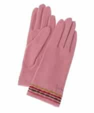 GS9AS03033 Sybilla(シビラ) 【日本製】刺繍ラインデザイングローブ ピンク