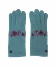 GS9AS05035 Sybilla(シビラ) フラワーニット刺繍グローブ ライトブルー