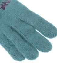 GS9AS05035 Sybilla(シビラ) フラワーニット刺繍グローブ ライトブルー