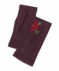 GS9AV01033 Sybilla(シビラ) 【抗菌防臭/日本製】フラワーデザインフィンガーレスハンドウォーマー パープル