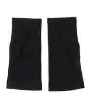 GS9AV01033 Sybilla(シビラ) 【抗菌防臭/日本製】フラワーデザインフィンガーレスハンドウォーマー ブラック