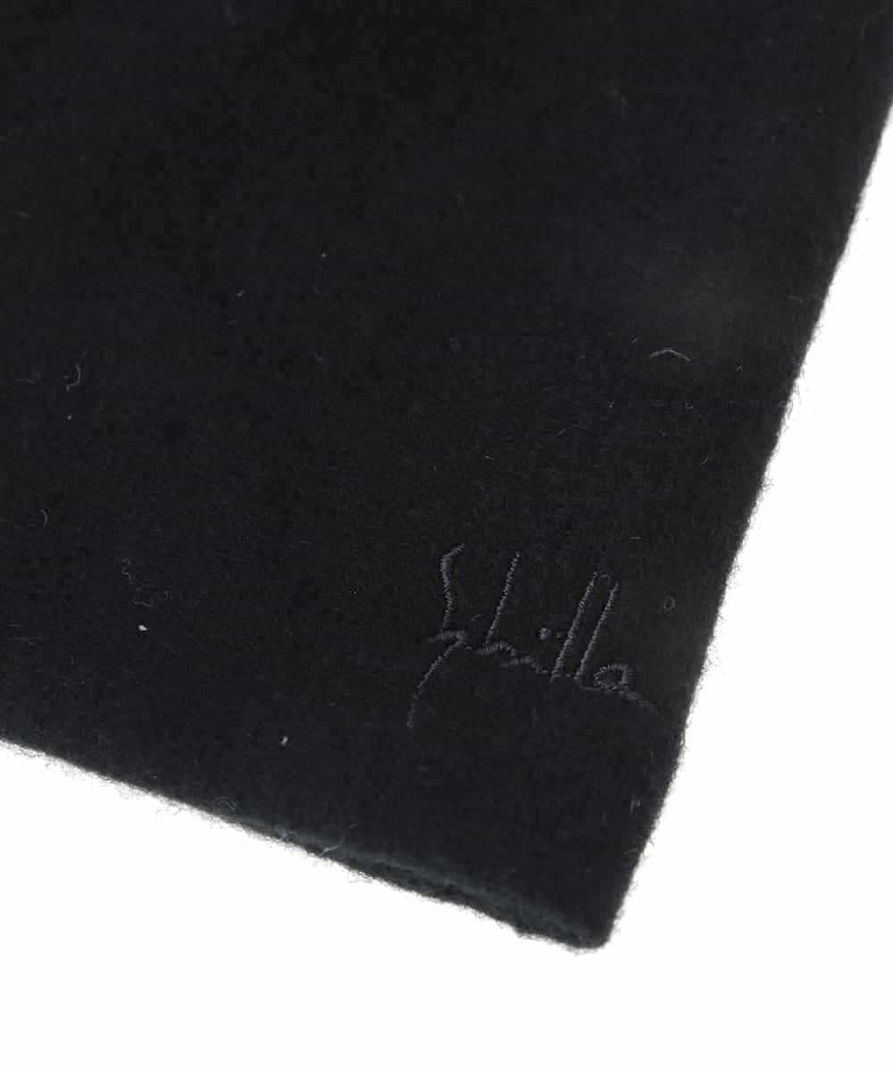 GS9AV01033 Sybilla(シビラ) 【抗菌防臭/日本製】フラワーデザインフィンガーレスハンドウォーマー ブラック