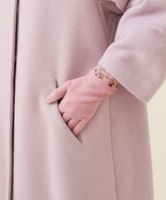 GS9AV02038 Sybilla(シビラ) 【抗菌防臭/日本製】フラワー刺繍スリムフィットグローブ ピンク