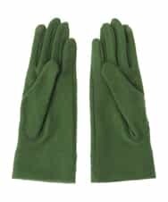 GS9AV02038 Sybilla(シビラ) 【抗菌防臭/日本製】フラワー刺繍スリムフィットグローブ グリーン