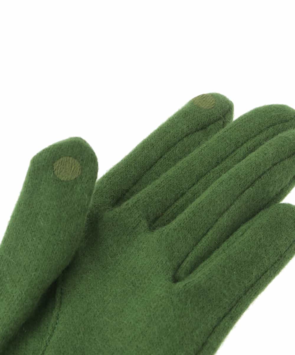 GS9AV02038 Sybilla(シビラ) 【抗菌防臭/日本製】フラワー刺繍スリムフィットグローブ グリーン