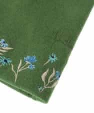 GS9AV02038 Sybilla(シビラ) 【抗菌防臭/日本製】フラワー刺繍スリムフィットグローブ グリーン