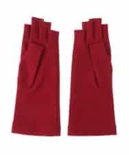 GS9AV03038 Sybilla(シビラ) 【抗菌防臭/日本製】フラワー刺繍フィンガーレスグローブ レッド