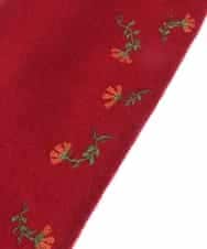 GS9AV03038 Sybilla(シビラ) 【抗菌防臭/日本製】フラワー刺繍フィンガーレスグローブ レッド