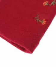 GS9AV03038 Sybilla(シビラ) 【抗菌防臭/日本製】フラワー刺繍フィンガーレスグローブ レッド