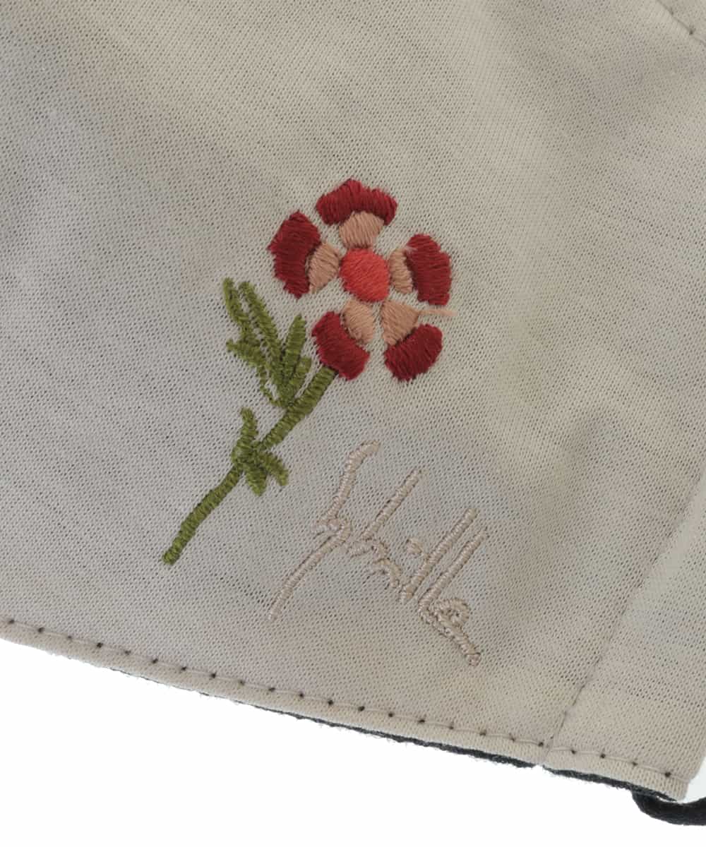 GSYGM03023 Sybilla(シビラ) 【返品不可】Sybillaフラワー刺繍マスク グレージュ