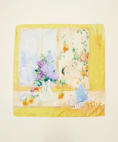 GY3EX03330 Sybilla ◆受注生産につき返品・交換・キャンセル不可◆風景画アートプリントシルクスカーフ(90×90cm)