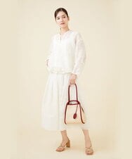 GY5GX02430 Sybilla(シビラ) ◆受注生産につき返品・交換・キャンセル不可◆パナマ織りラウンドフォルムバッグ レッド