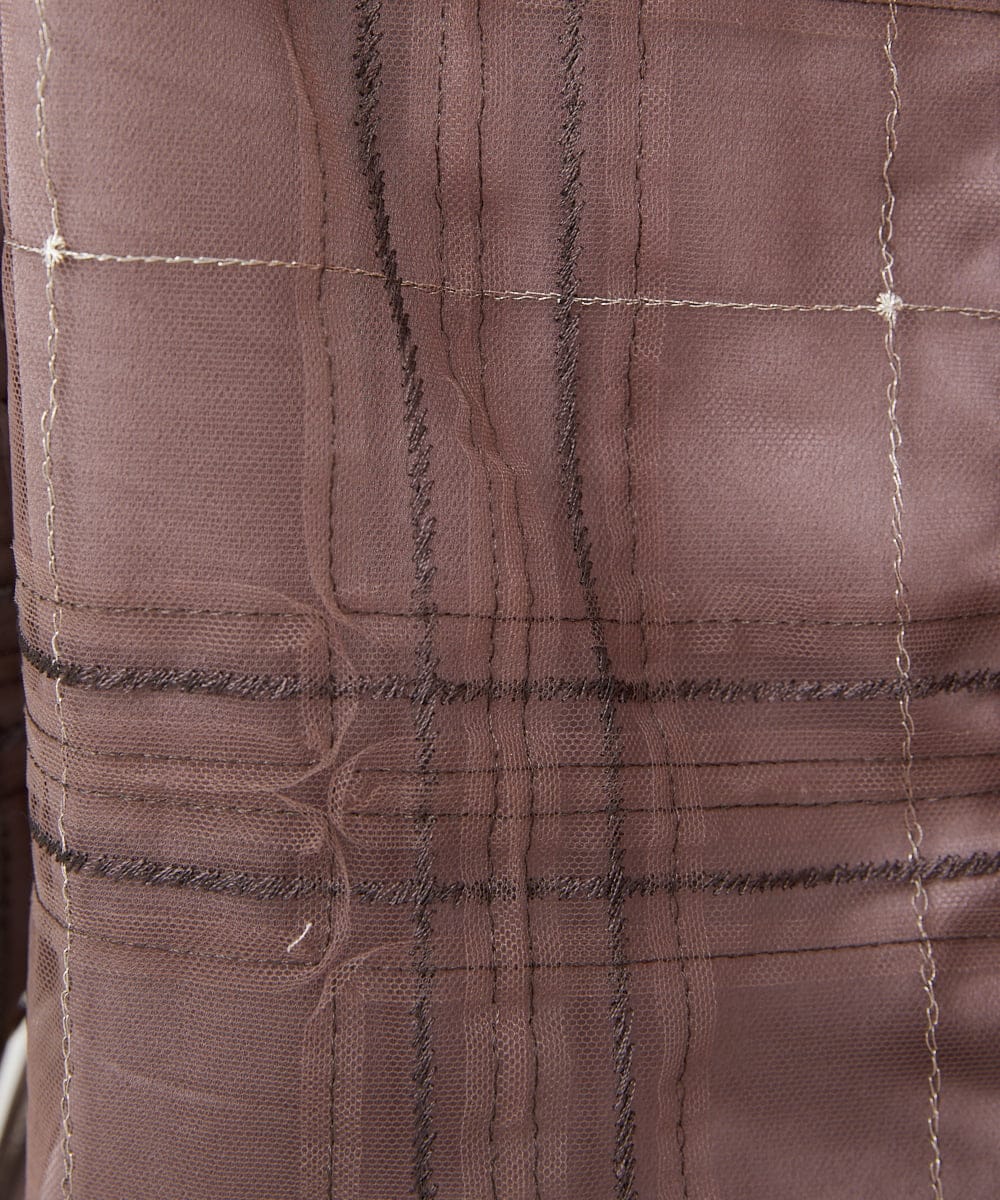 GYBAF01700 Sybilla(シビラ) ◆受注生産◆チェックチュールブラウス モカブラウン