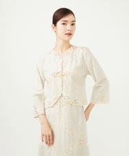 GYBGF31900 Sybilla(シビラ) ◆受注生産◆フラワーレース刺繍ボレロブラウス アイボリー