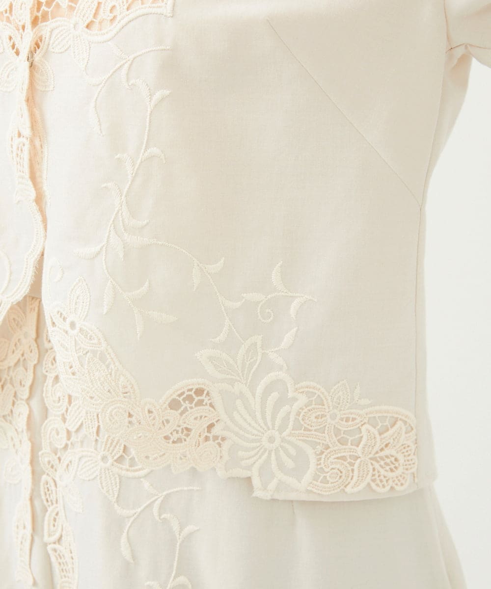 GYBGF31900 Sybilla(シビラ) ◆受注生産◆フラワーレース刺繍ボレロブラウス アイボリー