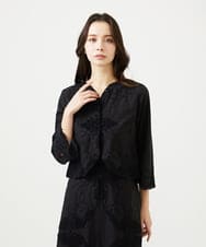 GYBGF31900 Sybilla(シビラ) ◆受注生産◆フラワーレース刺繍ボレロブラウス ブラック