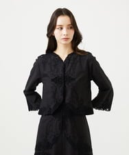 GYBGF31900 Sybilla(シビラ) ◆受注生産◆フラワーレース刺繍ボレロブラウス ブラック