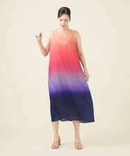 GYEGX40690 Sybilla(シビラ) ◆受注生産につき返品・交換・キャンセル不可◆シルクサテンタックドレス ピンク×パープル