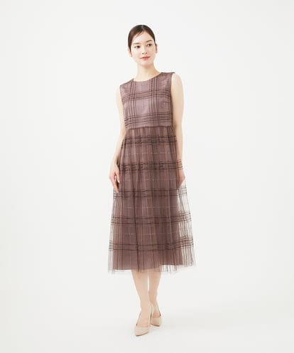 GYEVF01130 Sybilla ◆受注生産◆チェックチュールドレス