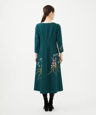 GYEVF02100 Sybilla(シビラ) ◆受注生産◆ブーケフラワー刺繍ドレス グリーン