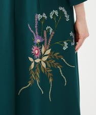 GYEVF02100 Sybilla(シビラ) ◆受注生産◆ブーケフラワー刺繍ドレス グリーン