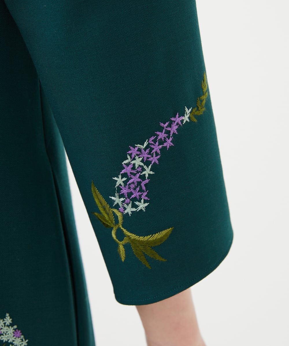 GYEVF02100 Sybilla(シビラ) ◆受注生産◆ブーケフラワー刺繍ドレス グリーン