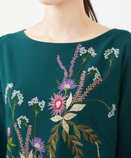 GYEVF02100 Sybilla(シビラ) ◆受注生産◆ブーケフラワー刺繍ドレス グリーン