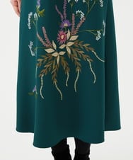 GYEVF02100 Sybilla(シビラ) ◆受注生産◆ブーケフラワー刺繍ドレス グリーン