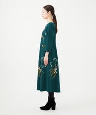 GYEVF02100 Sybilla(シビラ) ◆受注生産◆ブーケフラワー刺繍ドレス グリーン
