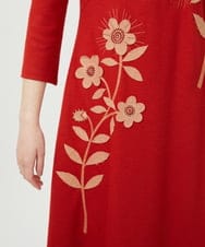 GYEVI02100 Sybilla(シビラ) ◆受注生産◆フラワーアップリケドレス オレンジレッド