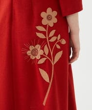 GYEVI02100 Sybilla(シビラ) ◆受注生産◆フラワーアップリケドレス オレンジレッド