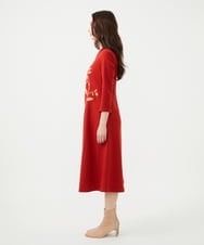GYEVI02100 Sybilla(シビラ) ◆受注生産◆フラワーアップリケドレス オレンジレッド