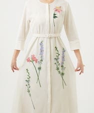 GYEYF36120 Sybilla(シビラ) ◆受注生産◆フラワー刺繍コットンメッシュドレス アイボリー